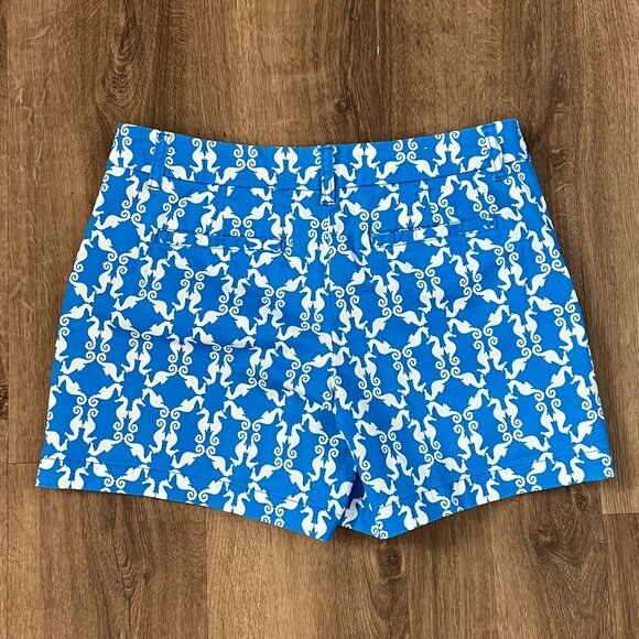 Crown & Ivy Caroline Blue Seahorse Shorts Sz 8 - Picture 2 of 11